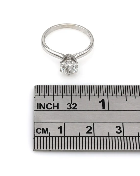 14KW Round Diamond Solitaire Ring - Image 4