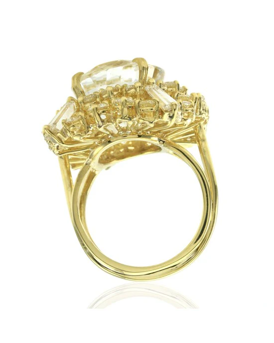 16.34ct Fancy Sapphire & 3.00ctw Diamond Cluster Halo Ring in 18K Yellow Gold - Image 5
