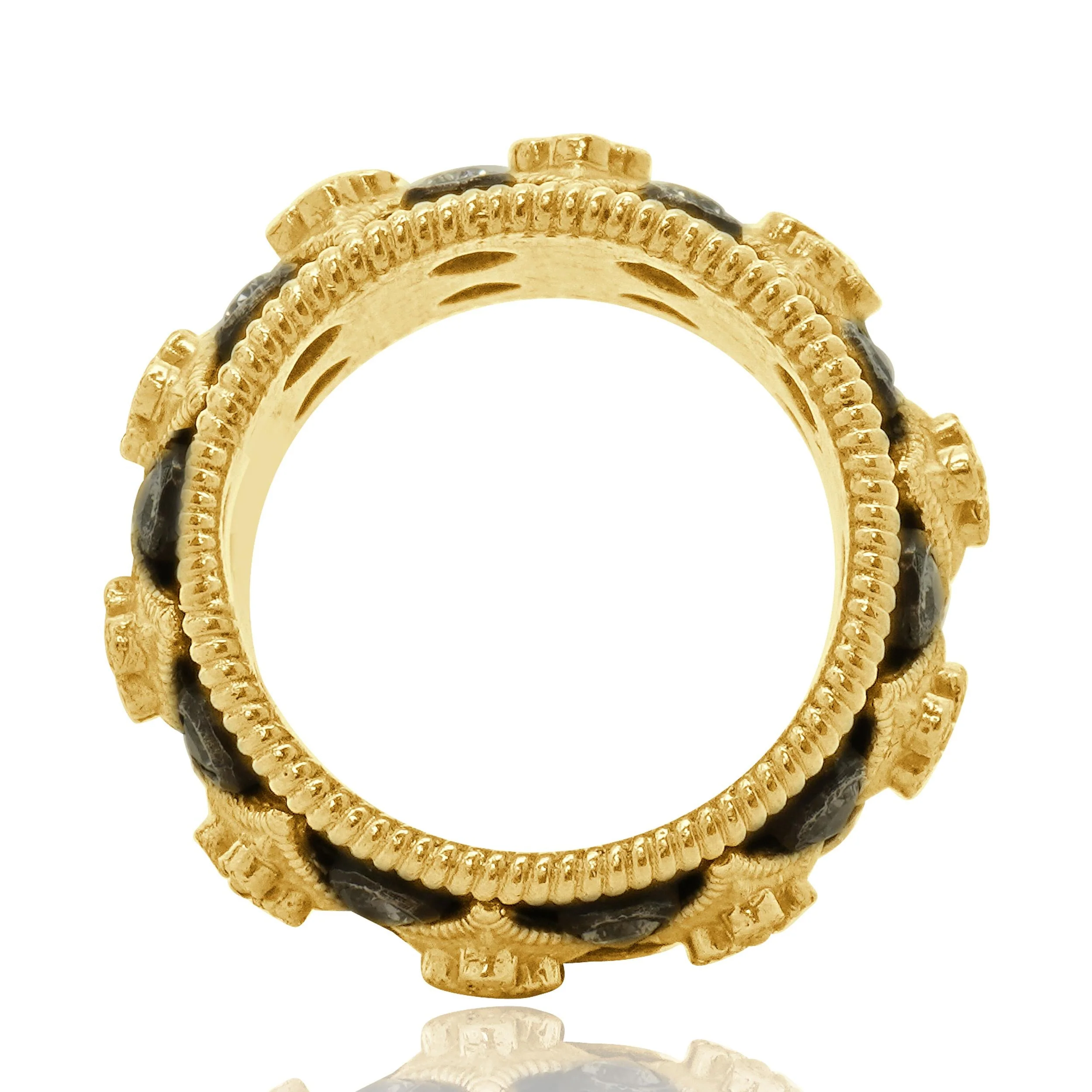 18-22K Yellow Gold & Sterling Silver Sapphire and Diamond Ring - Image 4