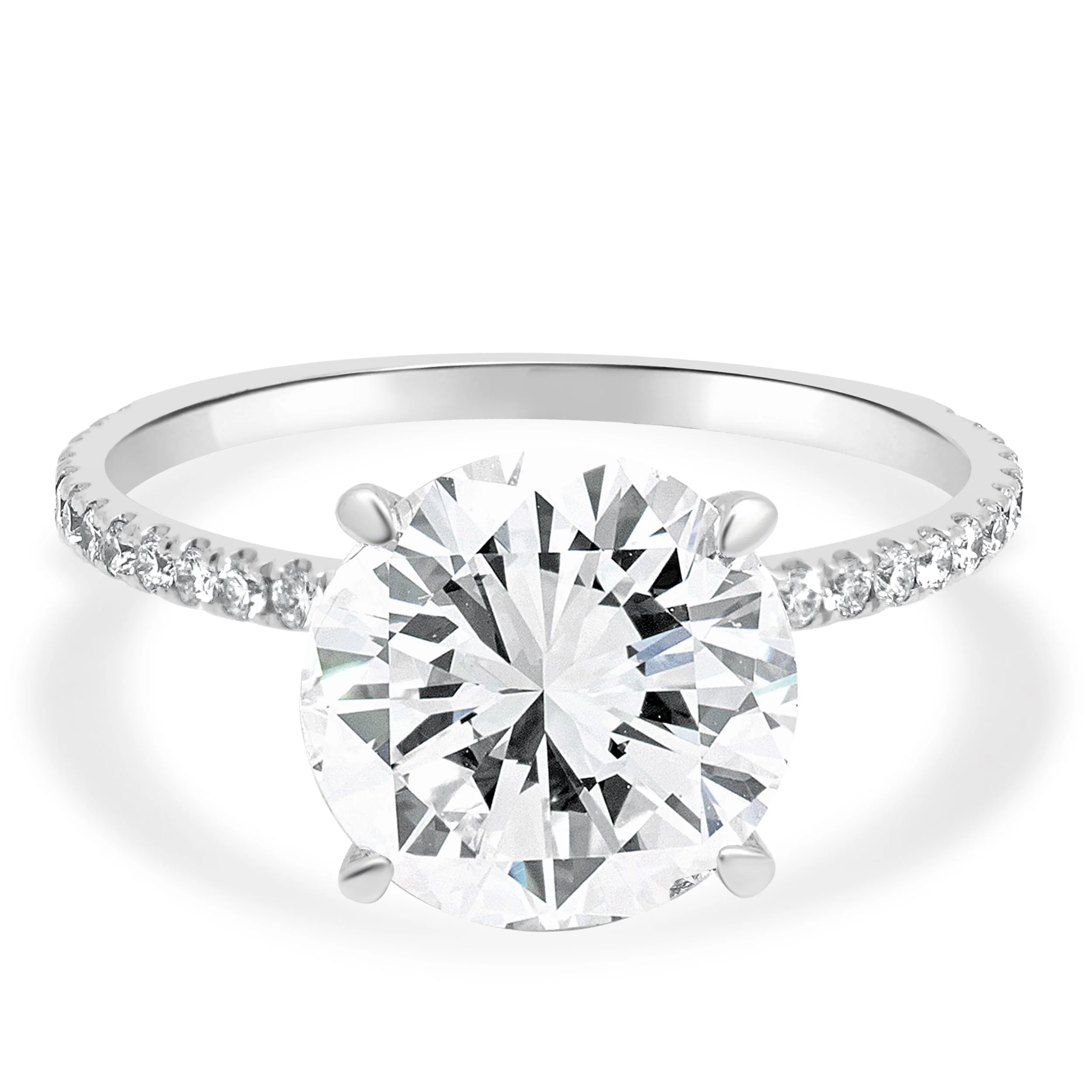 18 Karat White Gold and GIA Certified Round Brilliant Cut Diamond Hidden Halo Engagement Ring