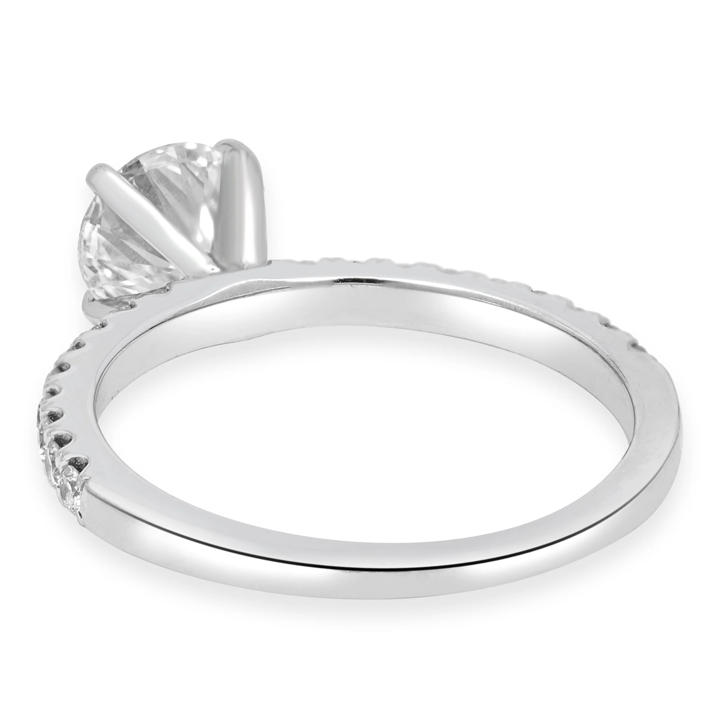 18 Karat White Gold and Platinum GIA Certified Round Brilliant Cut Diamond Engagement Ring - Image 4