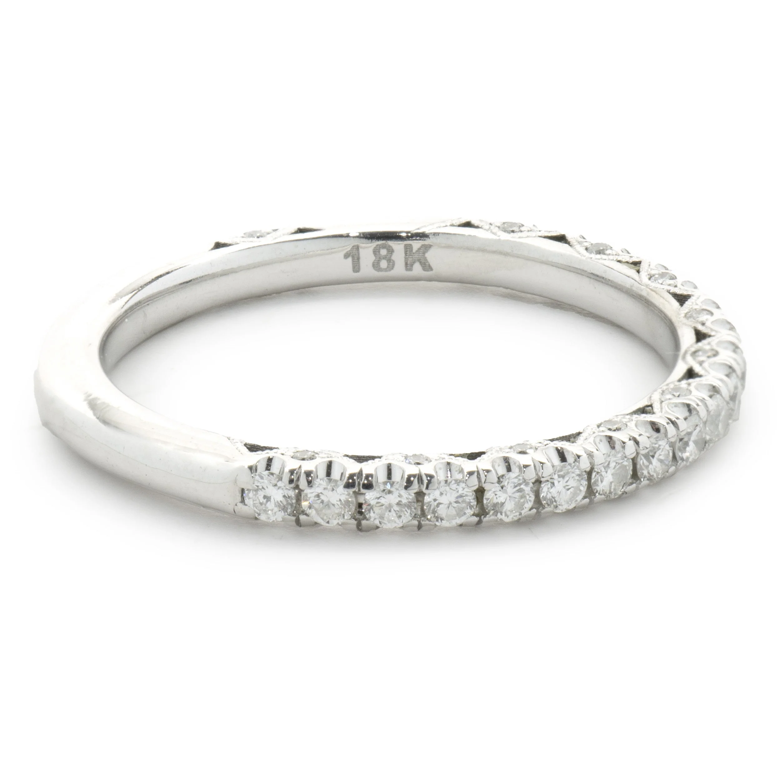 18 Karat White Gold Diamond Band - Image 2