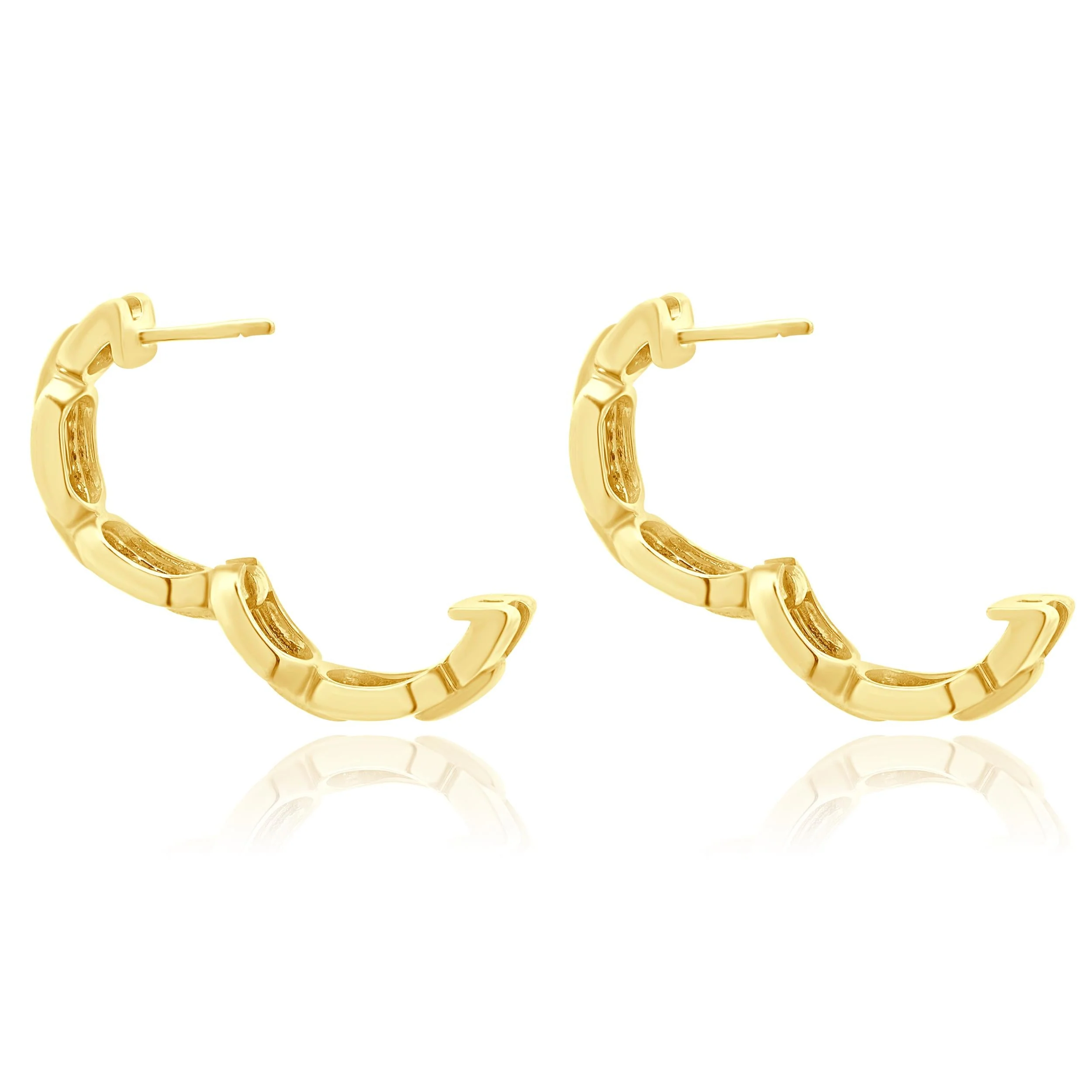 18 Karat White Gold Diamond Hoop Earrings - Image 4