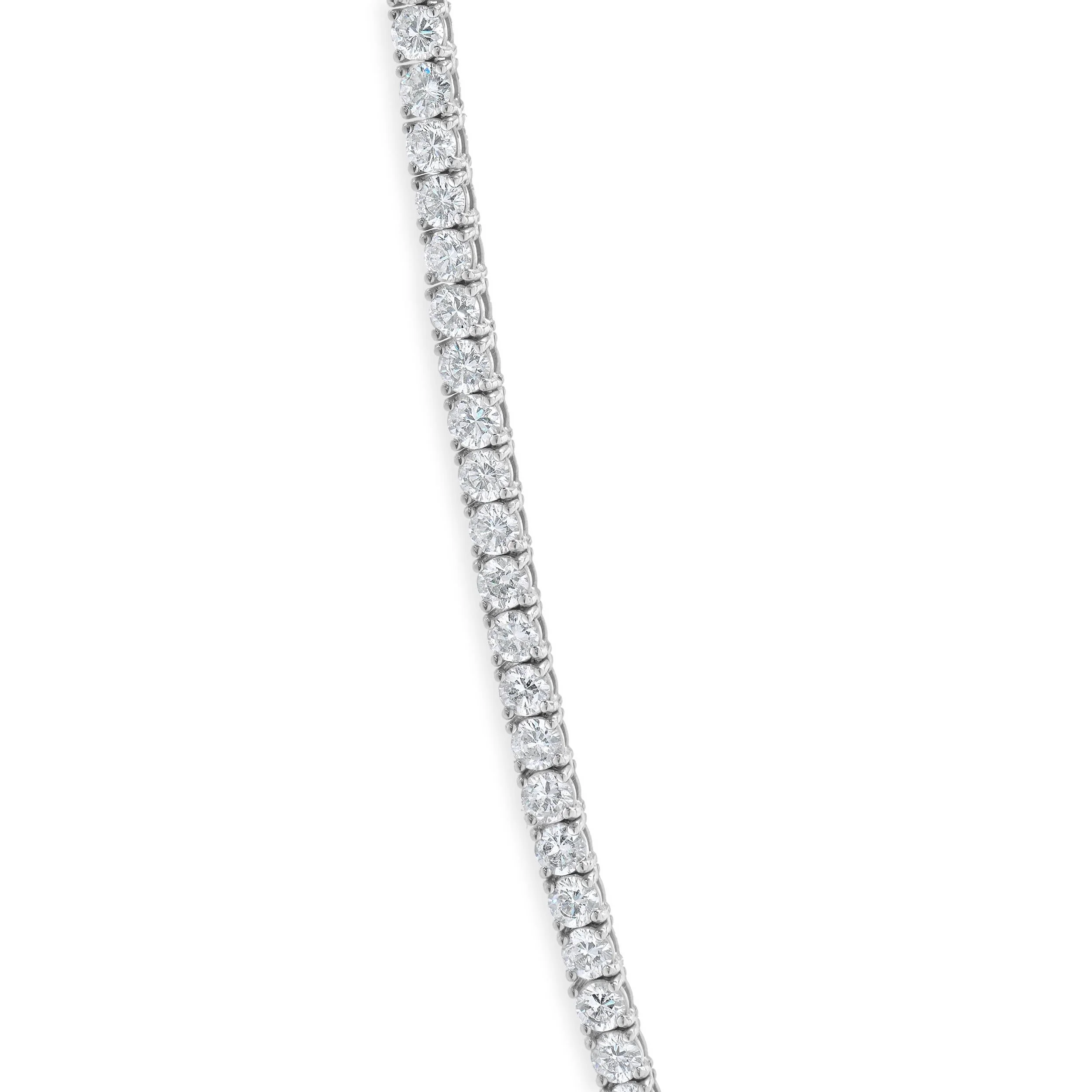 18 Karat White Gold Diamond Inline Tennis Necklace - Image 2