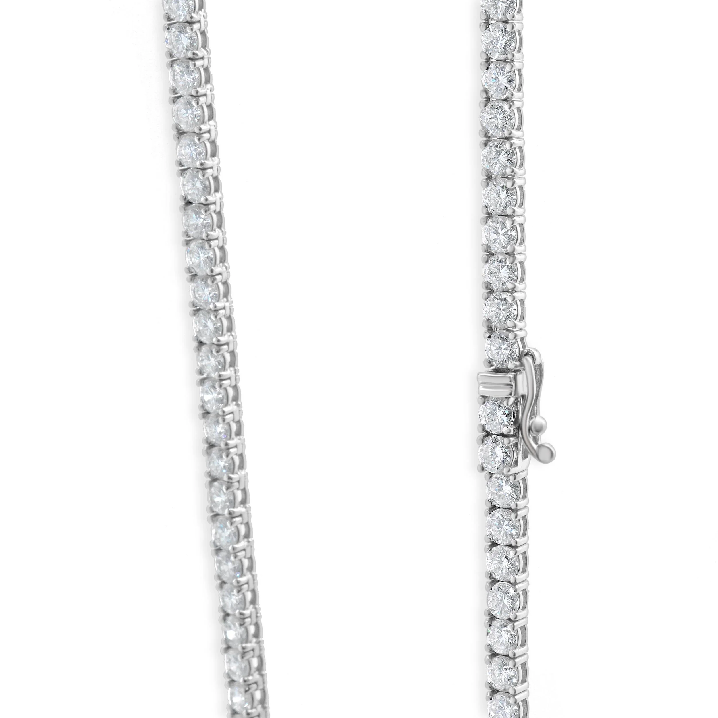 18 Karat White Gold Diamond Inline Tennis Necklace - Image 3