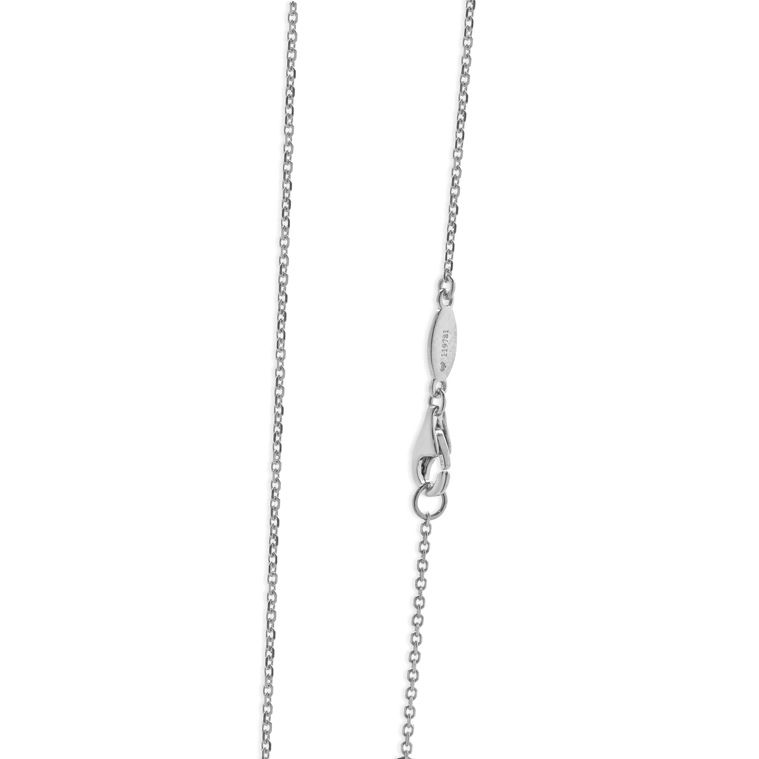 18 Karat White Gold Diamond Triangle Station Necklace - Image 4