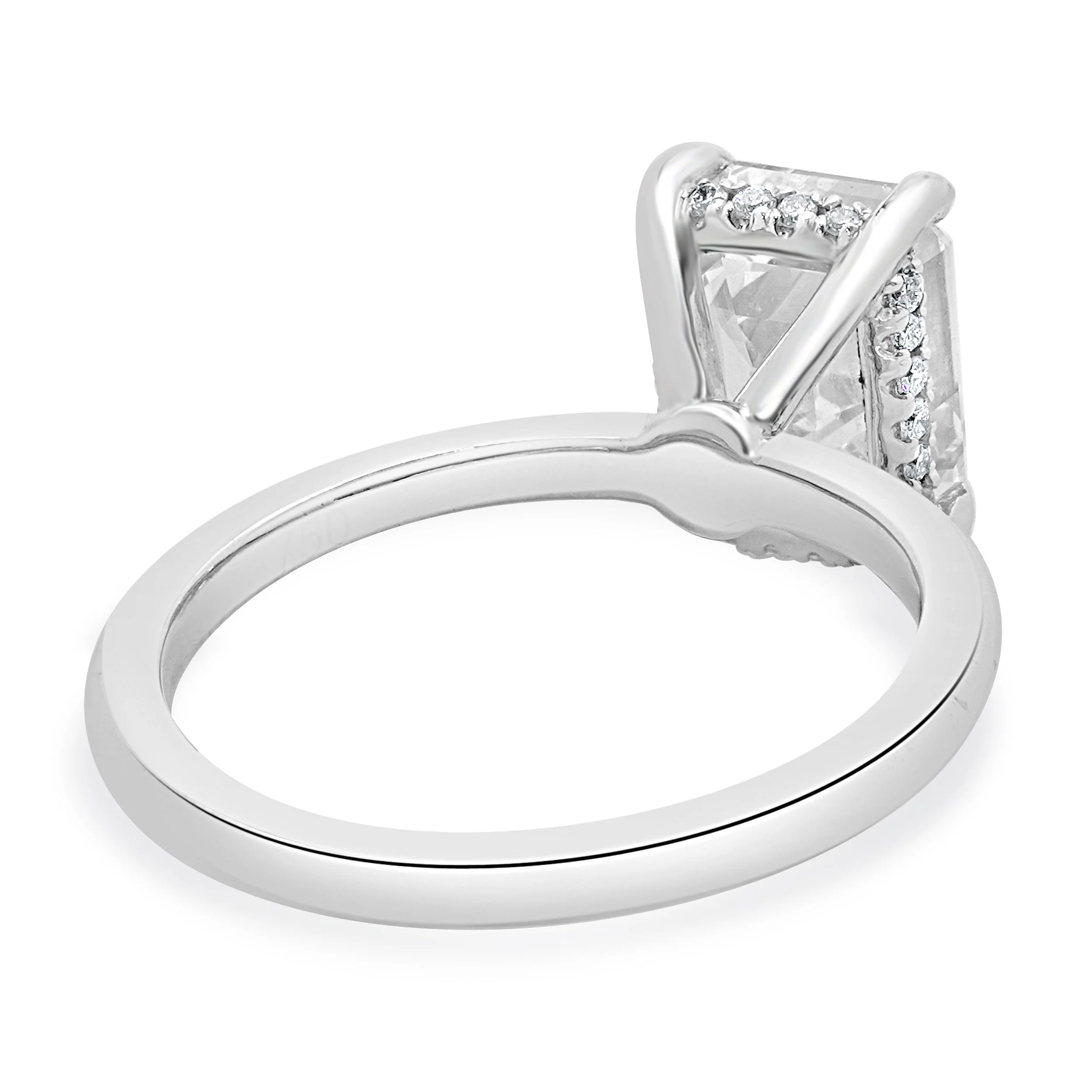 18 Karat White Gold Emerald Cut Diamond Engagement Ring - Image 3
