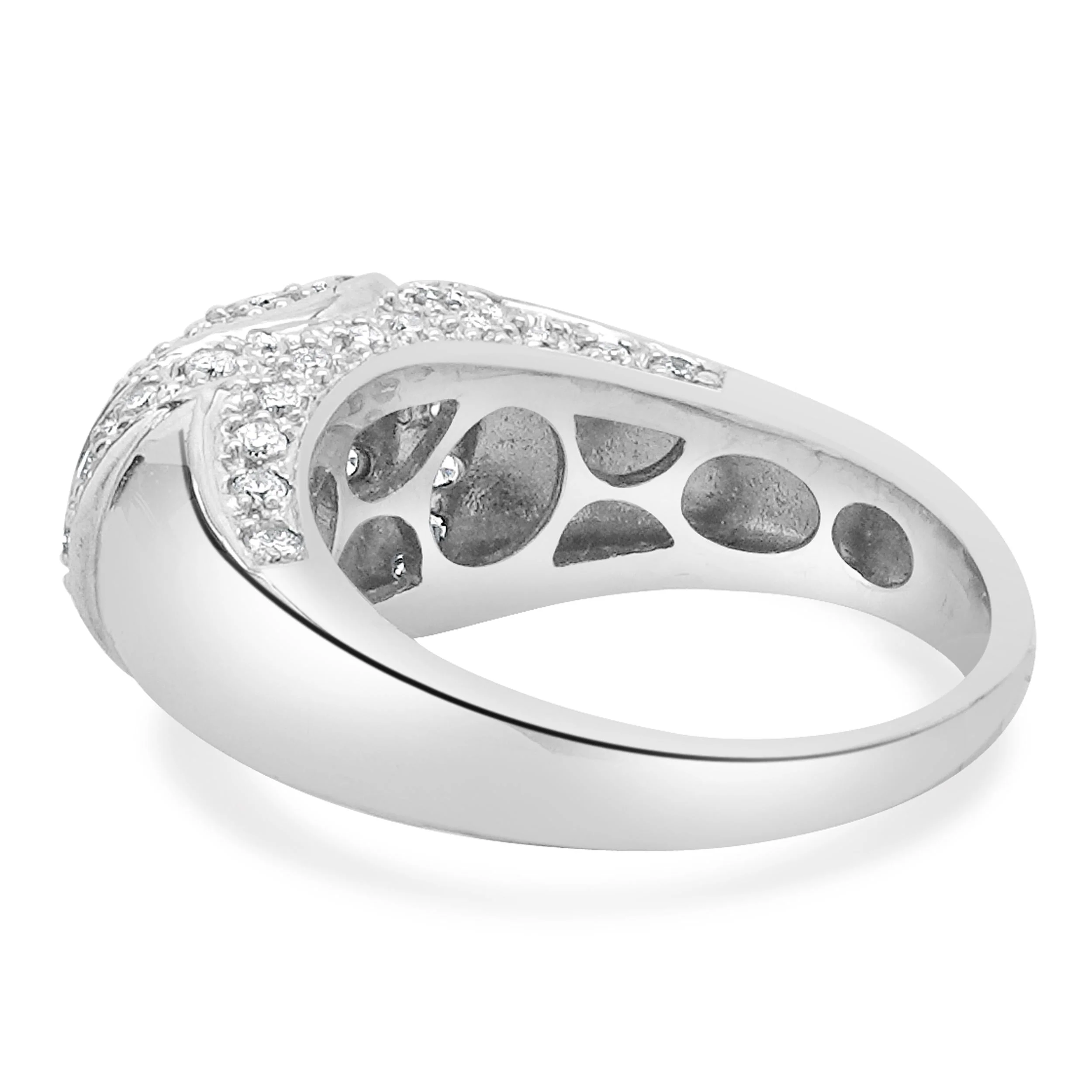 18 Karat White Gold Pave Diamond Dome Ring - Image 4