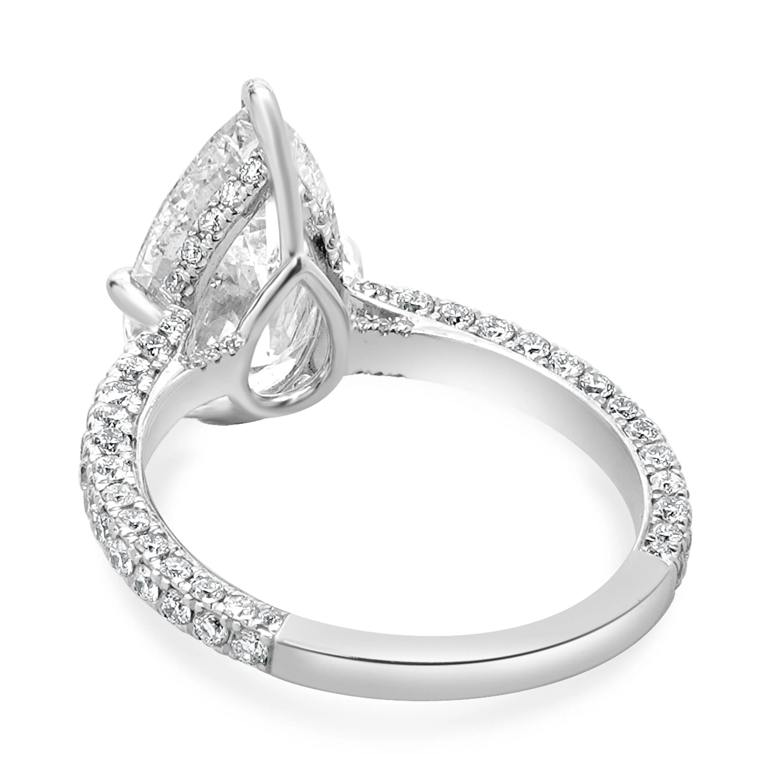 18 Karat White Gold Pear Diamond Engagement Ring - Image 4