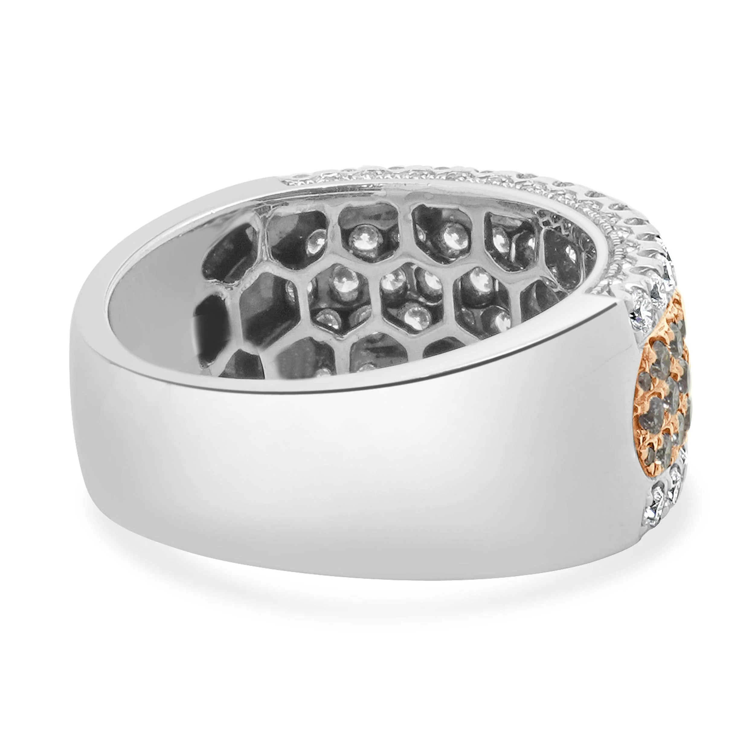 18 Karat White Gold Pink and White Diamond Band - Image 3