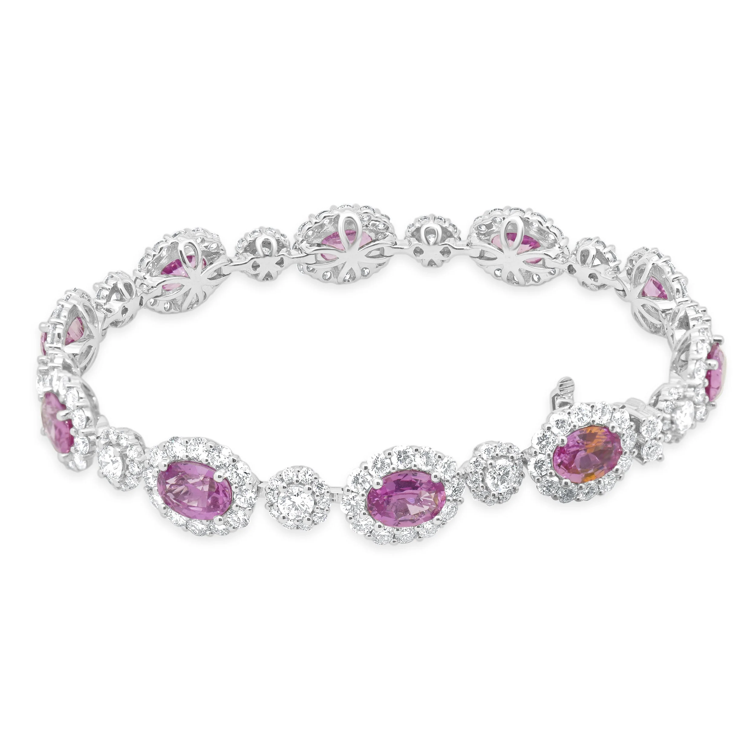 18 Karat White Gold Pink Sapphire & Diamond Bracelet - Image 3