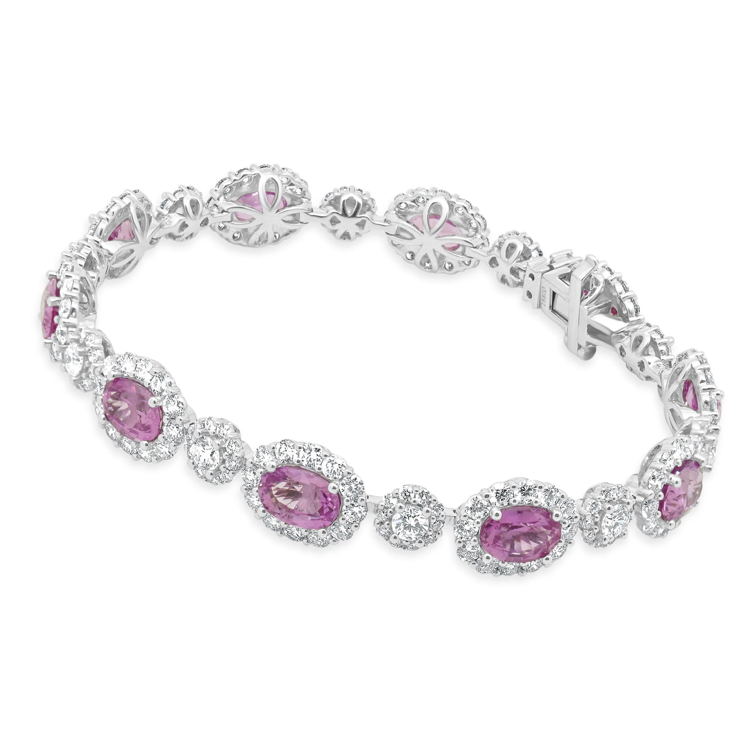 18 Karat White Gold Pink Sapphire & Diamond Bracelet - Image 4