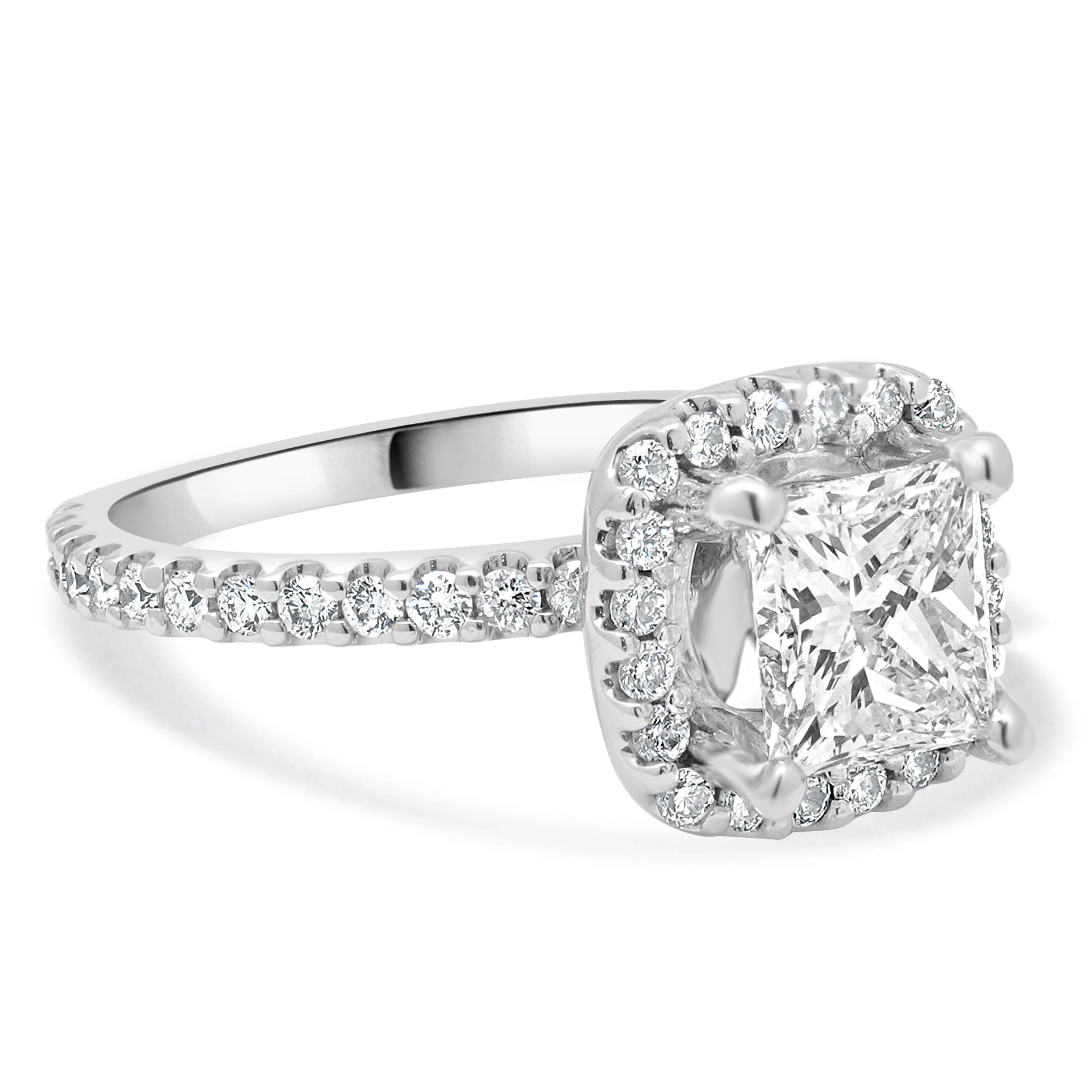 18 Karat White Gold Princess Cut Diamond Engagement Ring - Image 4