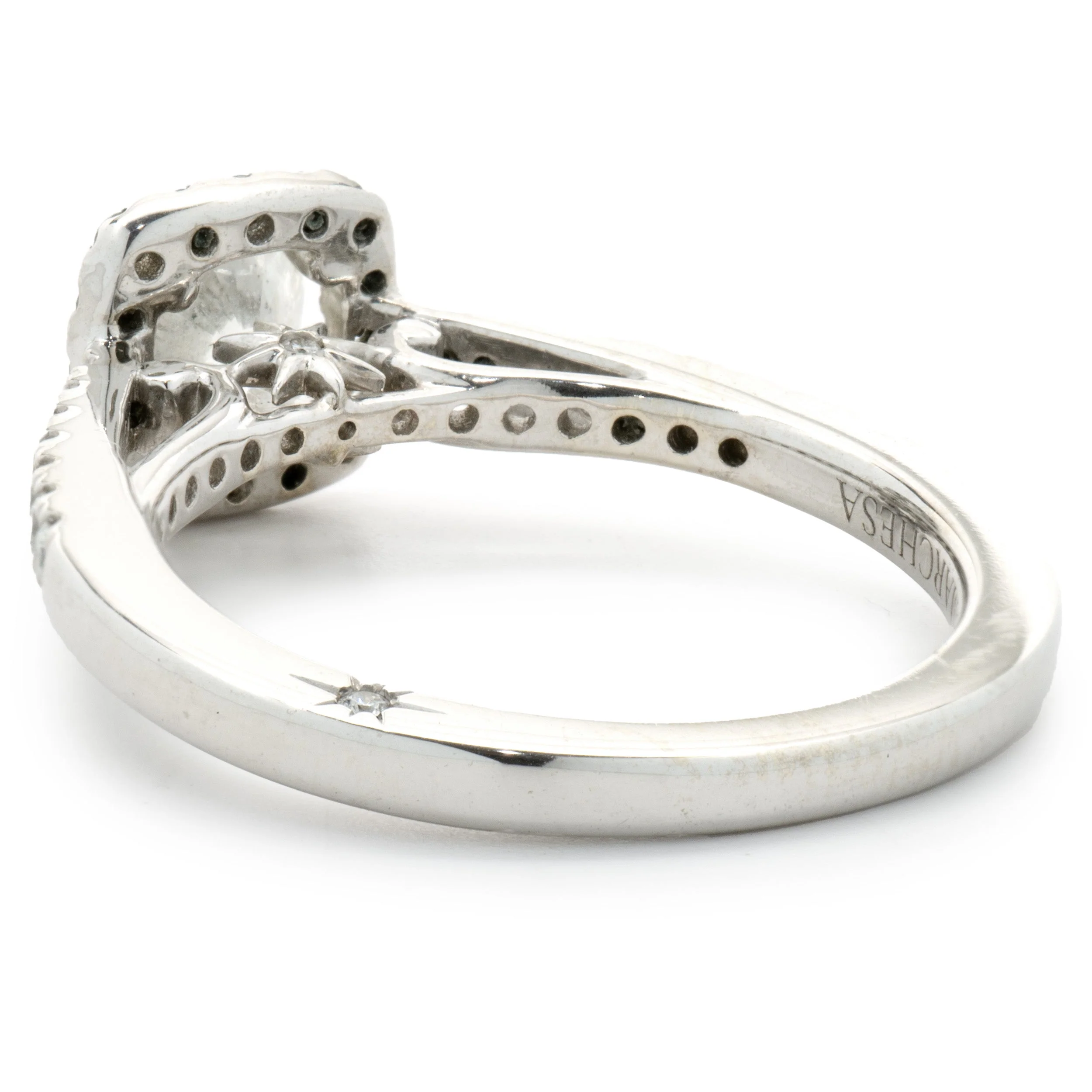 18 Karat White Gold Round Brilliant Cut Diamond Engagement Ring - Image 3