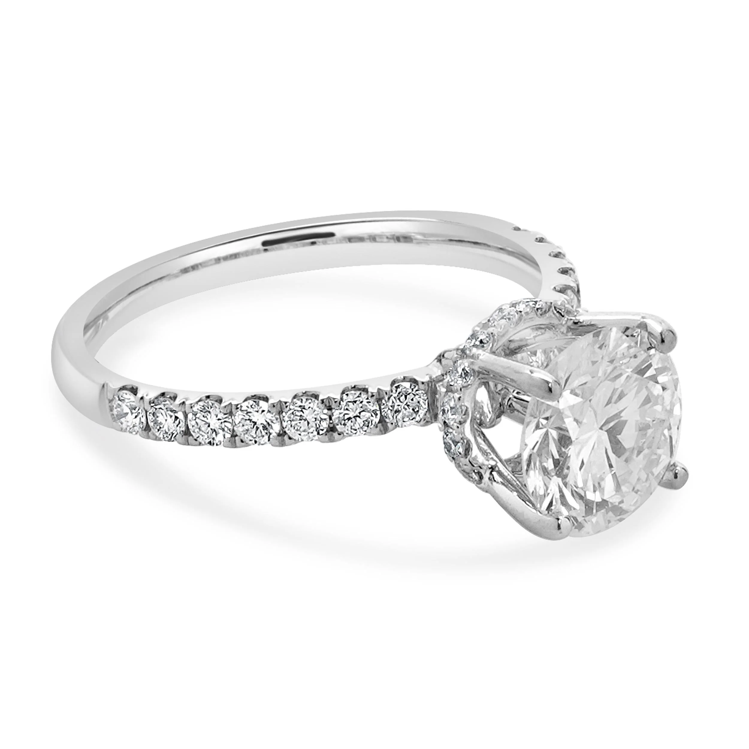 18 Karat White Gold Round Diamond Engagement Ring - Image 3