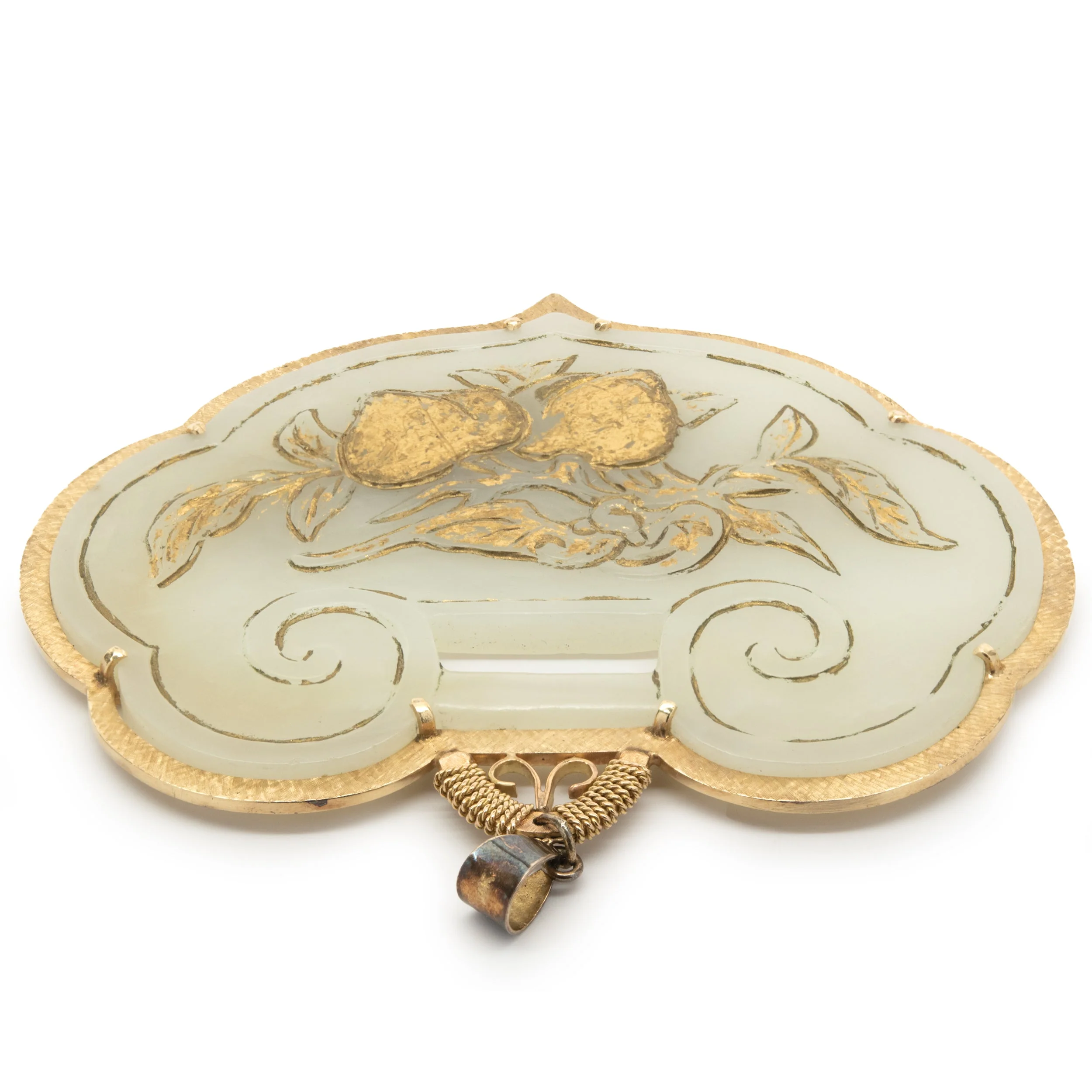 18 Karat Yellow Gold Carved Jade Pendant - Image 3