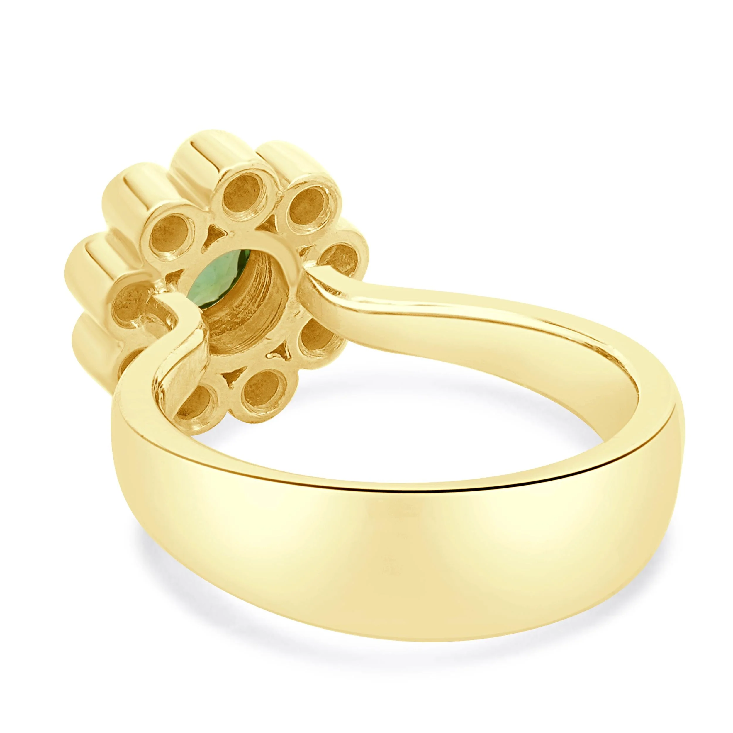 18 Karat Yellow Gold Green Tourmaline and Diamond Ring - Image 4