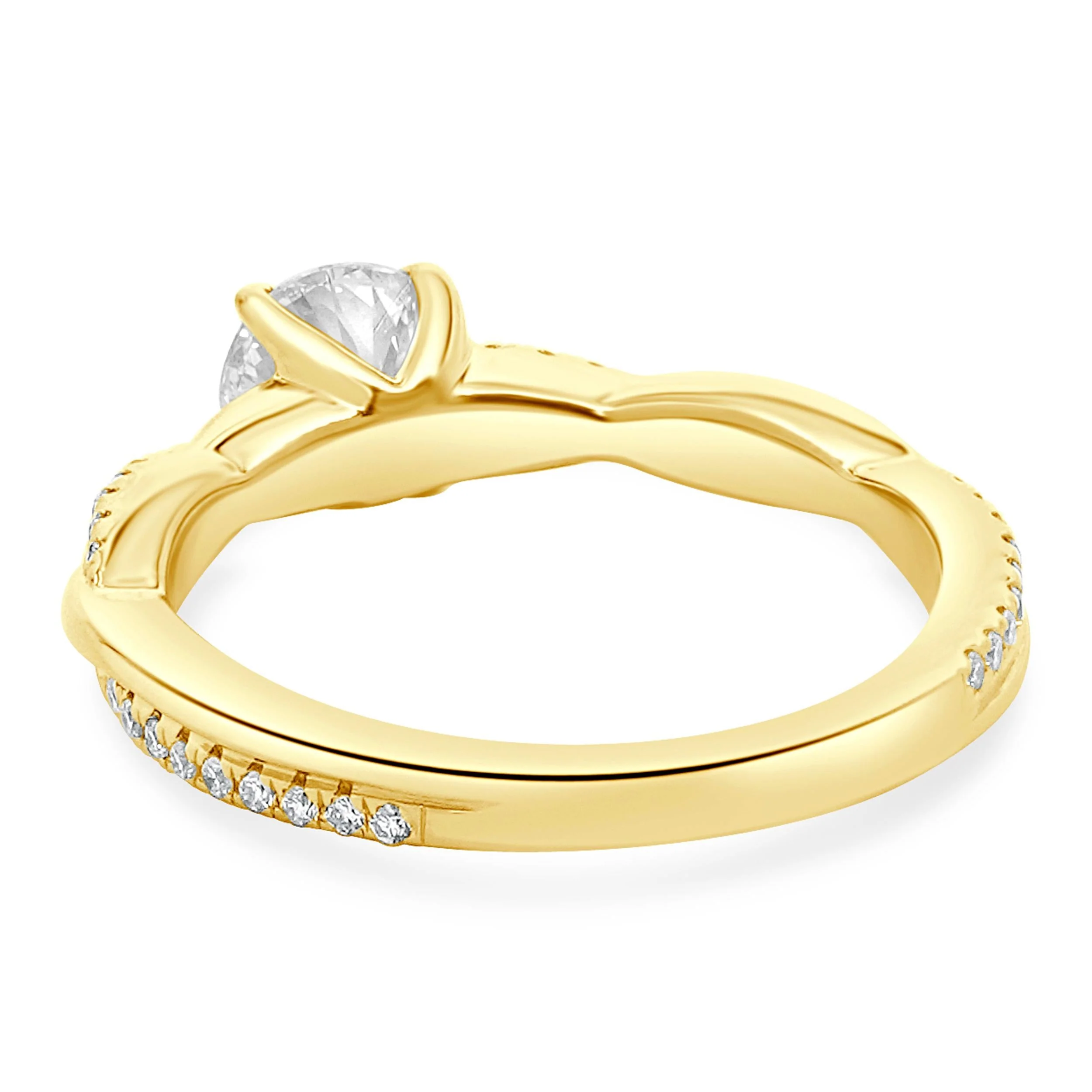 18 Karat Yellow Gold Round Brilliant Cut Diamond Engagement Ring - Image 3
