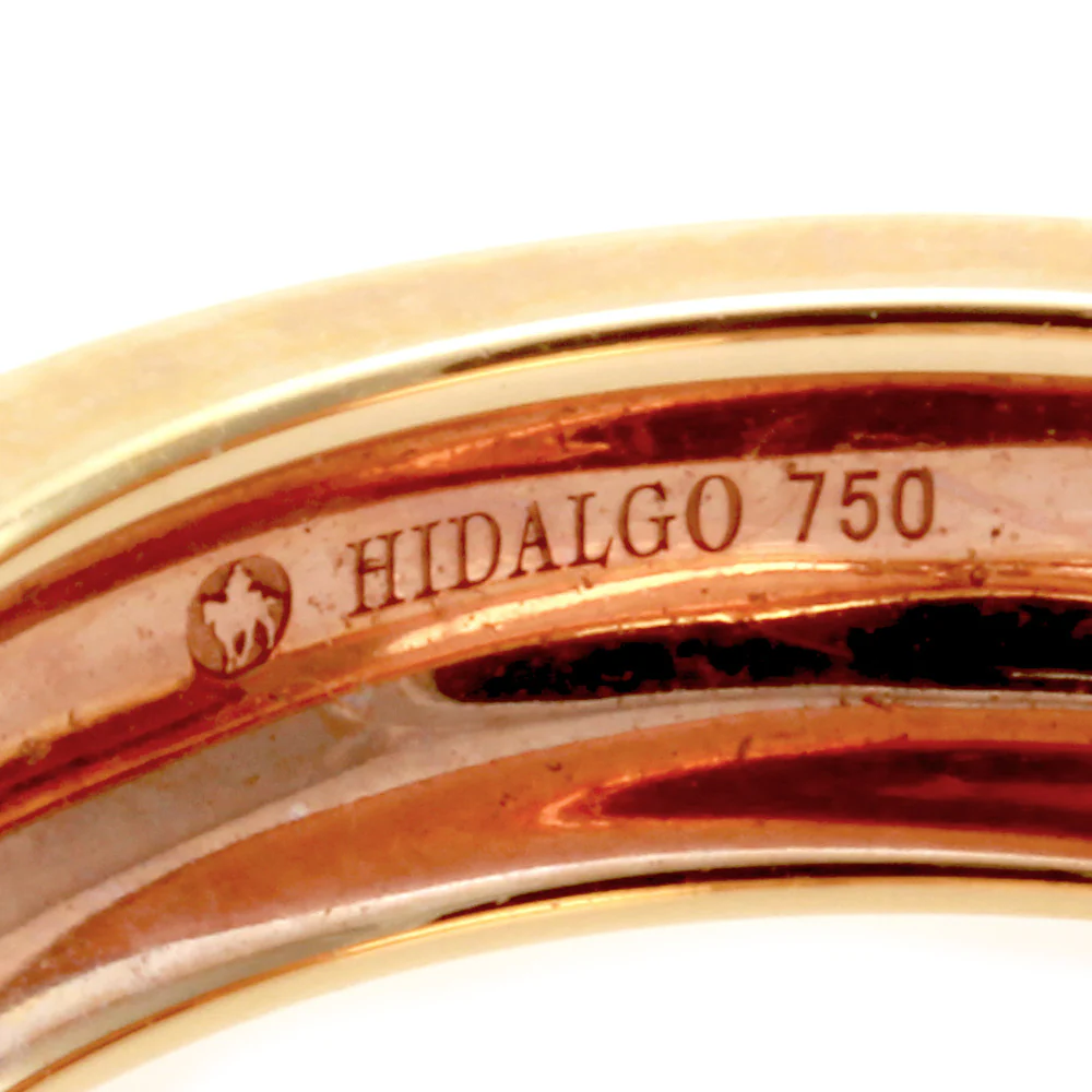 Hidalgo Brown Enamel Flower Band 18K Rose Gold Diamonds - Image 5