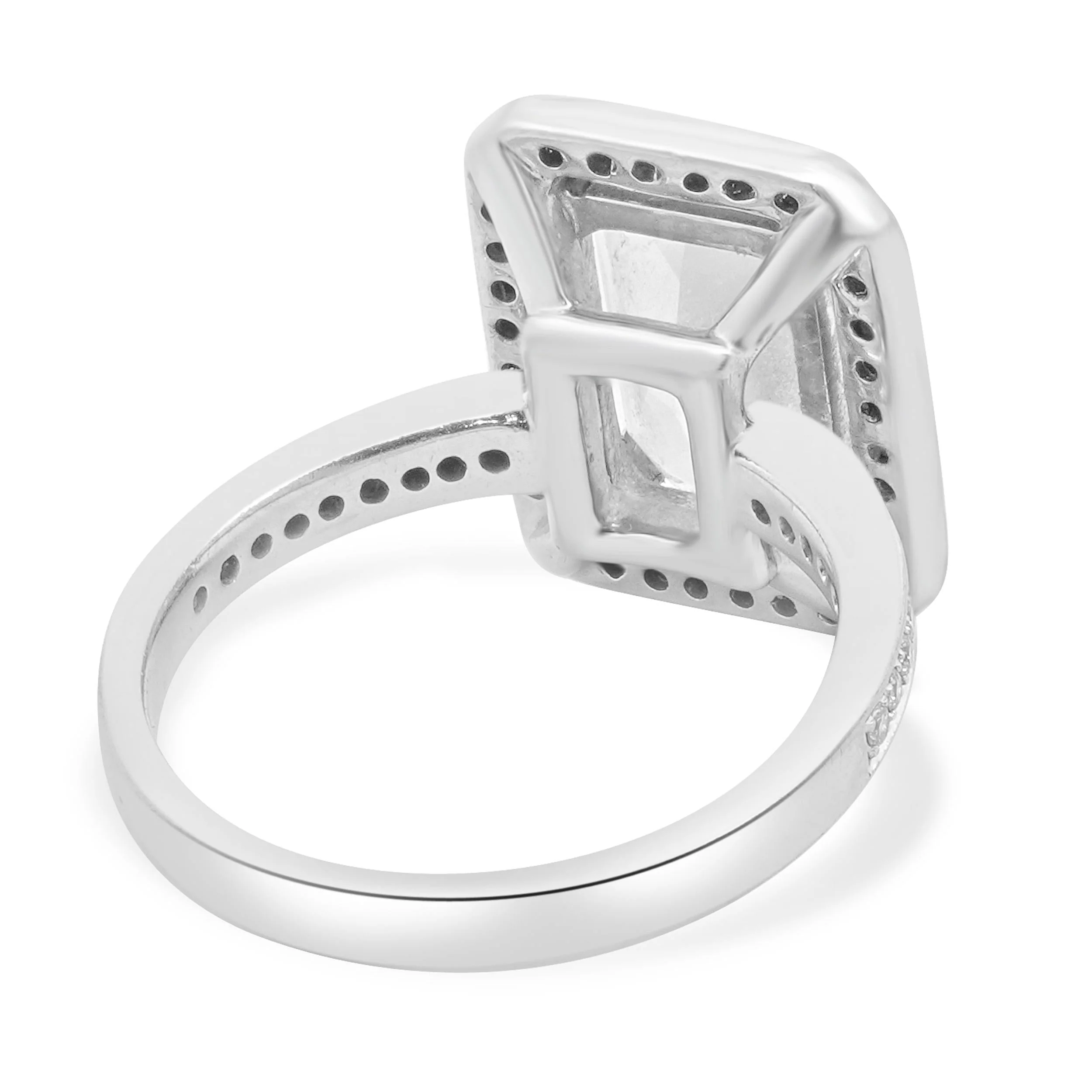 18K White Gold White Topaz, Sapphire and Diamond Ring - Image 4