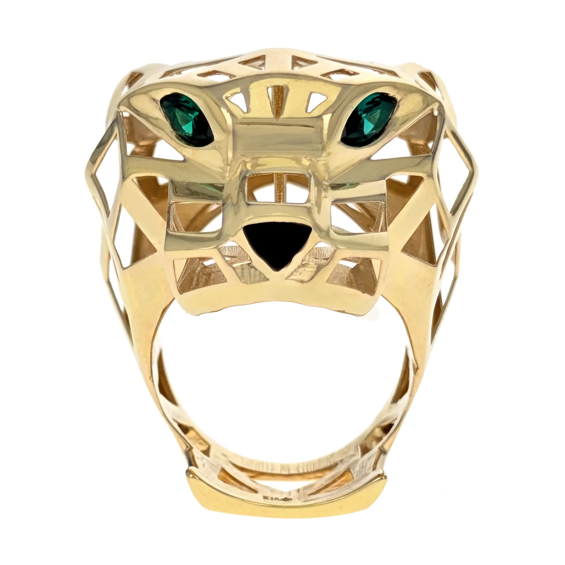 18K Yellow Gold Emerald Panther Ring - Image 2