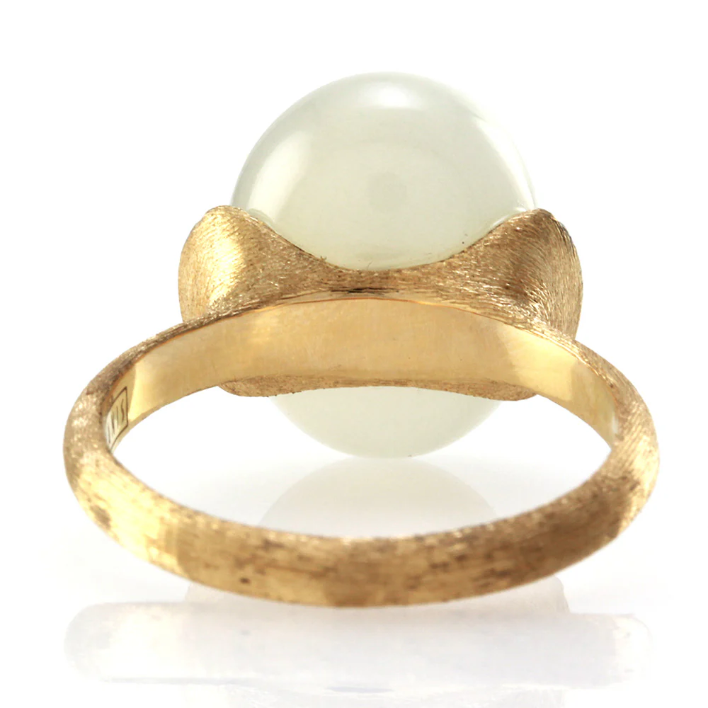 18K Yellow Gold Nanis Dancing in the Rain Collection Moonstone and Diamond Ring - Image 5