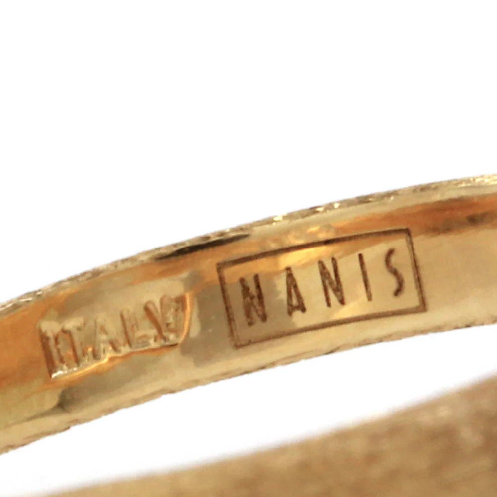 18K Yellow Gold Nanis Dancing in the Rain Collection Moonstone and Diamond Ring - Image 7
