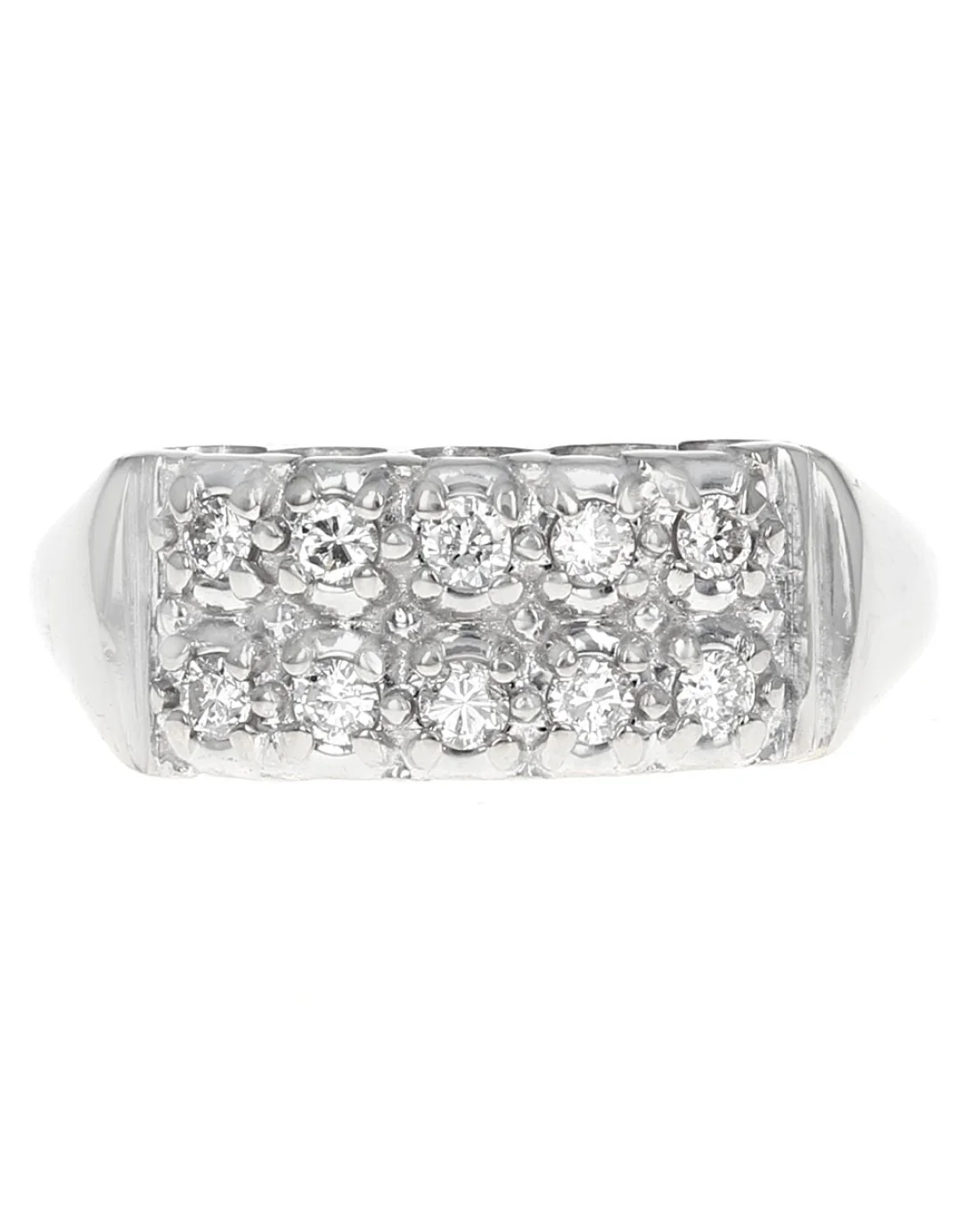 2 Row Diamond Ring in Gold - Image 2