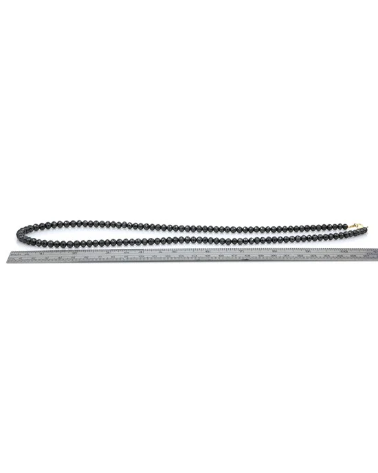 24in Black Diamond Bead Necklace - Image 3