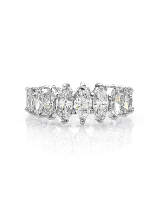 3.41ctw Marquise Cut Diamond Eternity Band/ Ring in Platinum SZ 7 - Image 2