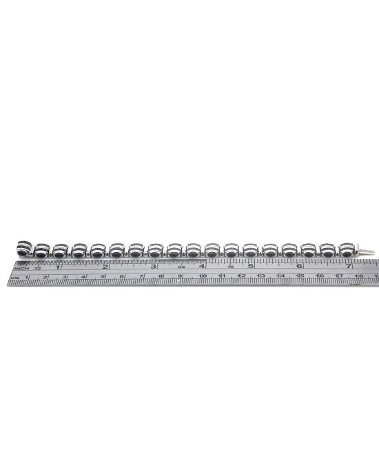 3 Row Alternating Sapphire and Diamond Bracelet - Image 3