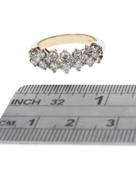 3 Row Diamond Band Ring - Image 3