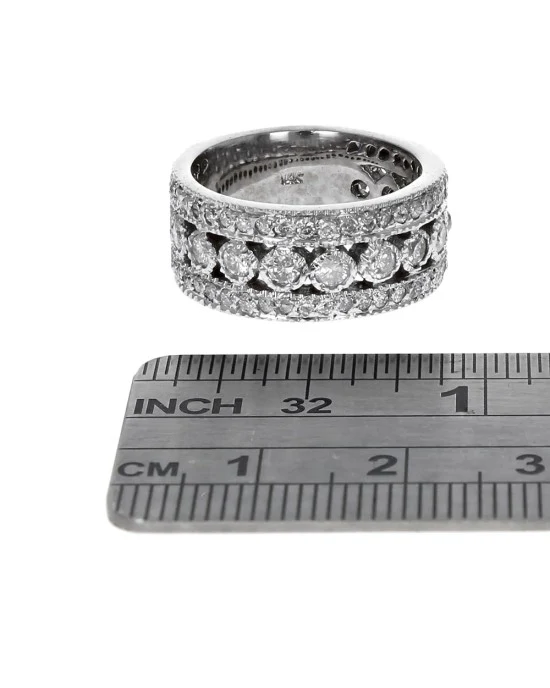 3 Row Diamond Open Milgrain Band - Image 3