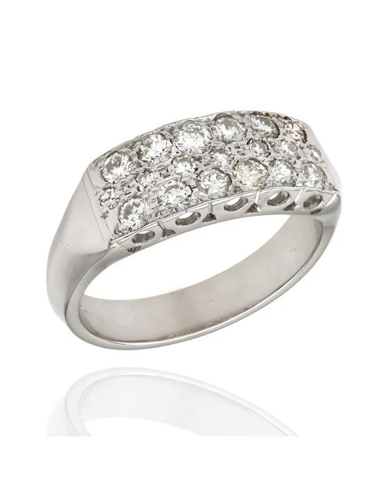 3 Row Diamond Pave Ring