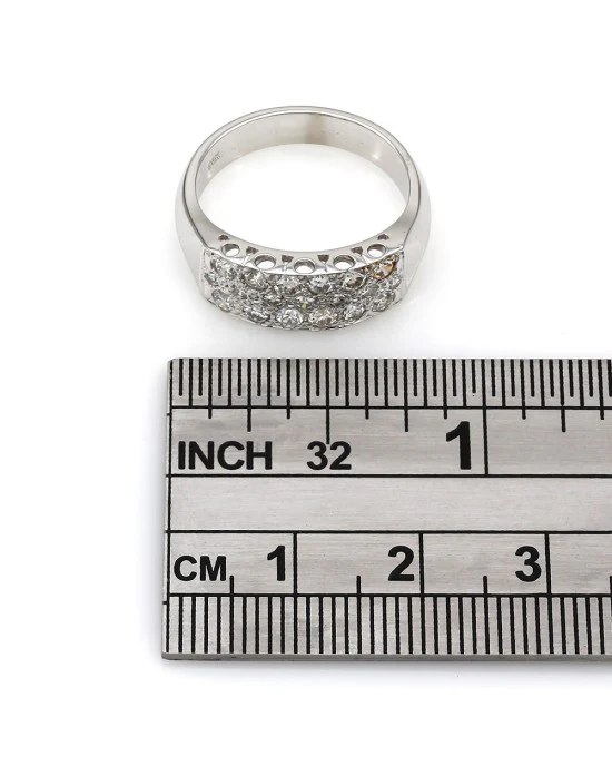 3 Row Diamond Pave Ring - Image 4