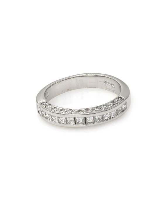 3 Row Diamond Ring in Platinum - Image 2