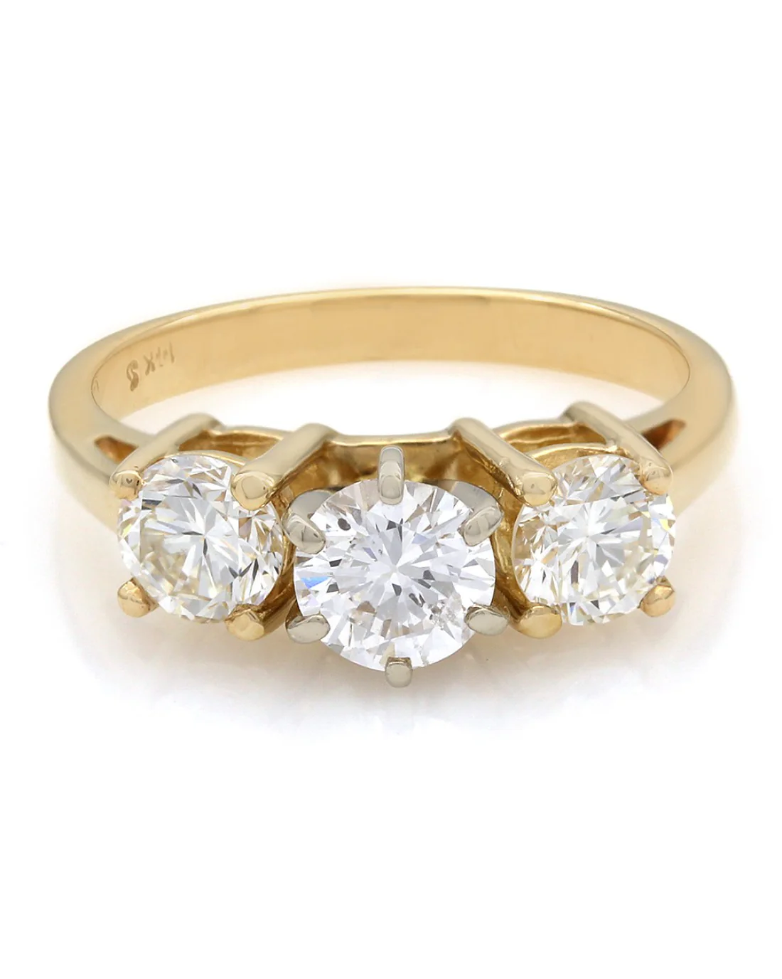3 Stone Diamond Ring in Gold - Image 2