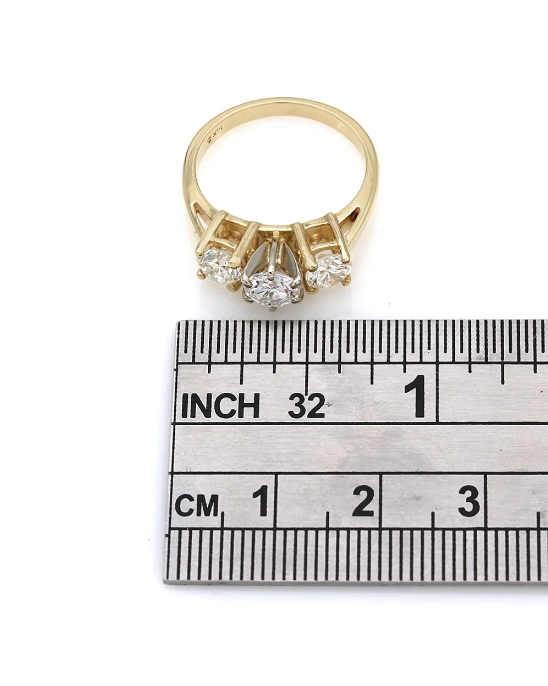3 Stone Diamond Ring in Gold - Image 3