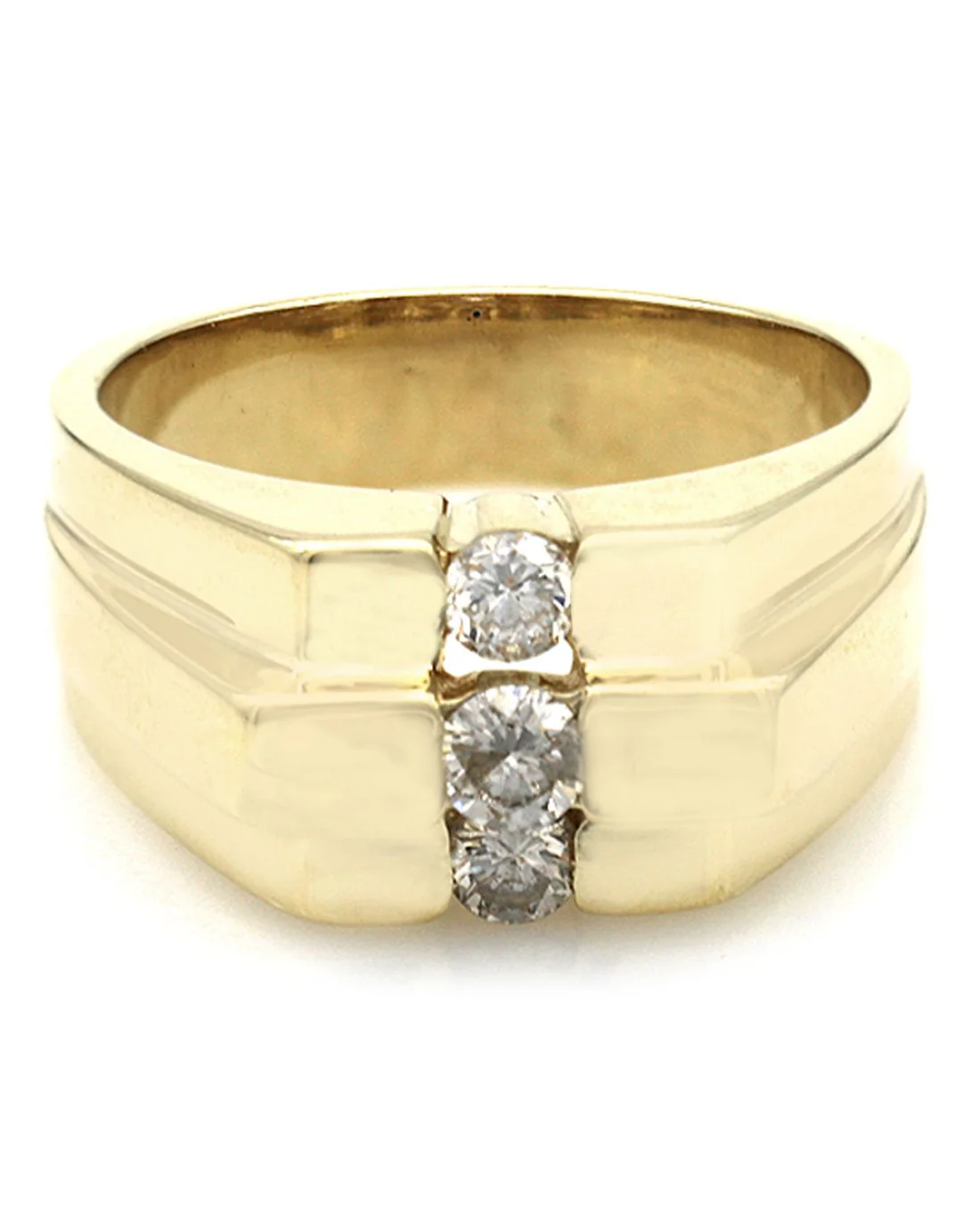 3 Stone Diamond Step Cut Ring - Image 2