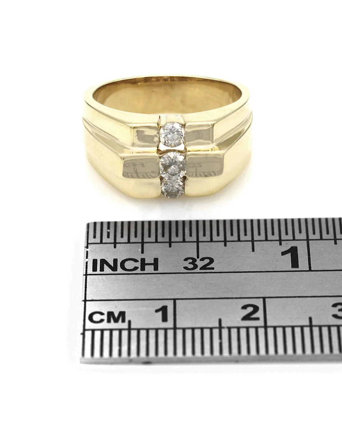 3 Stone Diamond Step Cut Ring - Image 3