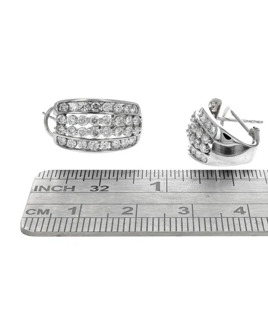 4 Row Diamond Curved Earrings - Image 3