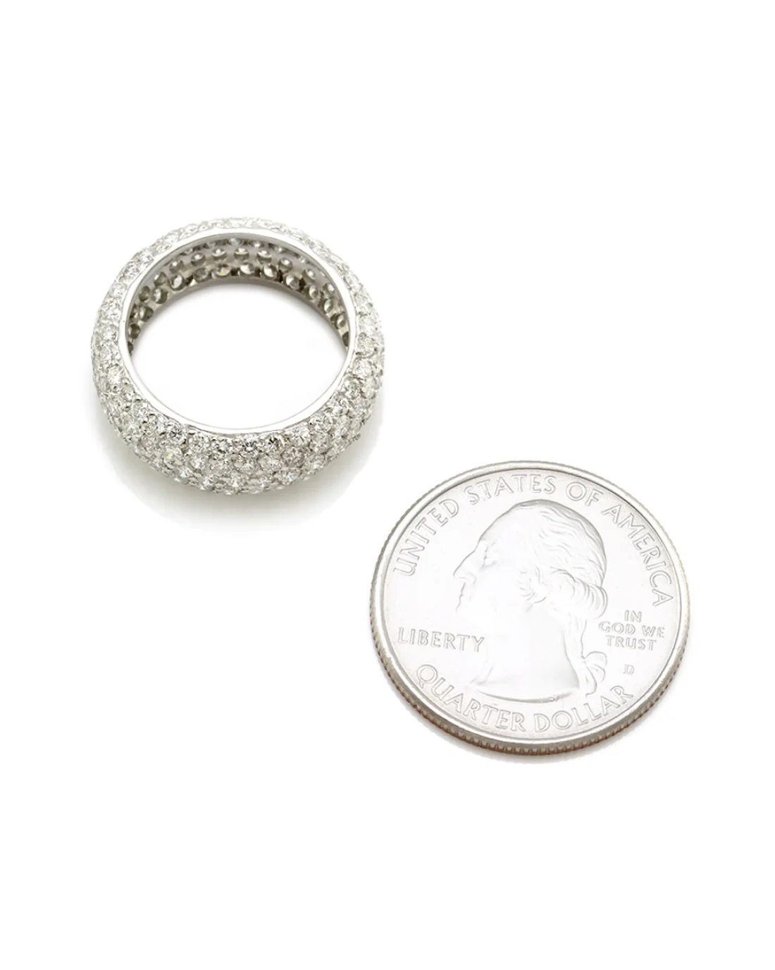 5.00ctw Pave Diamond Eternity Band/ Ring in Platinum SZ 6.5 - Image 3