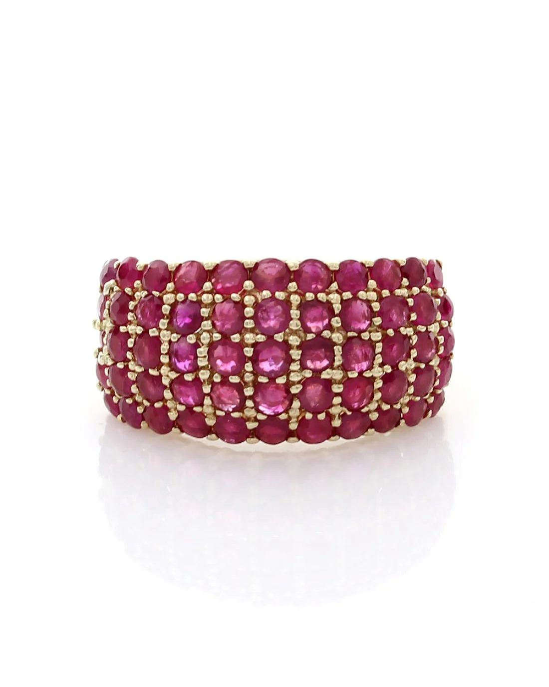 5 Row Ruby Dome Ring - Image 2