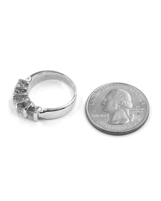 5 Stone Bar Set Round Diamond Band - Image 3