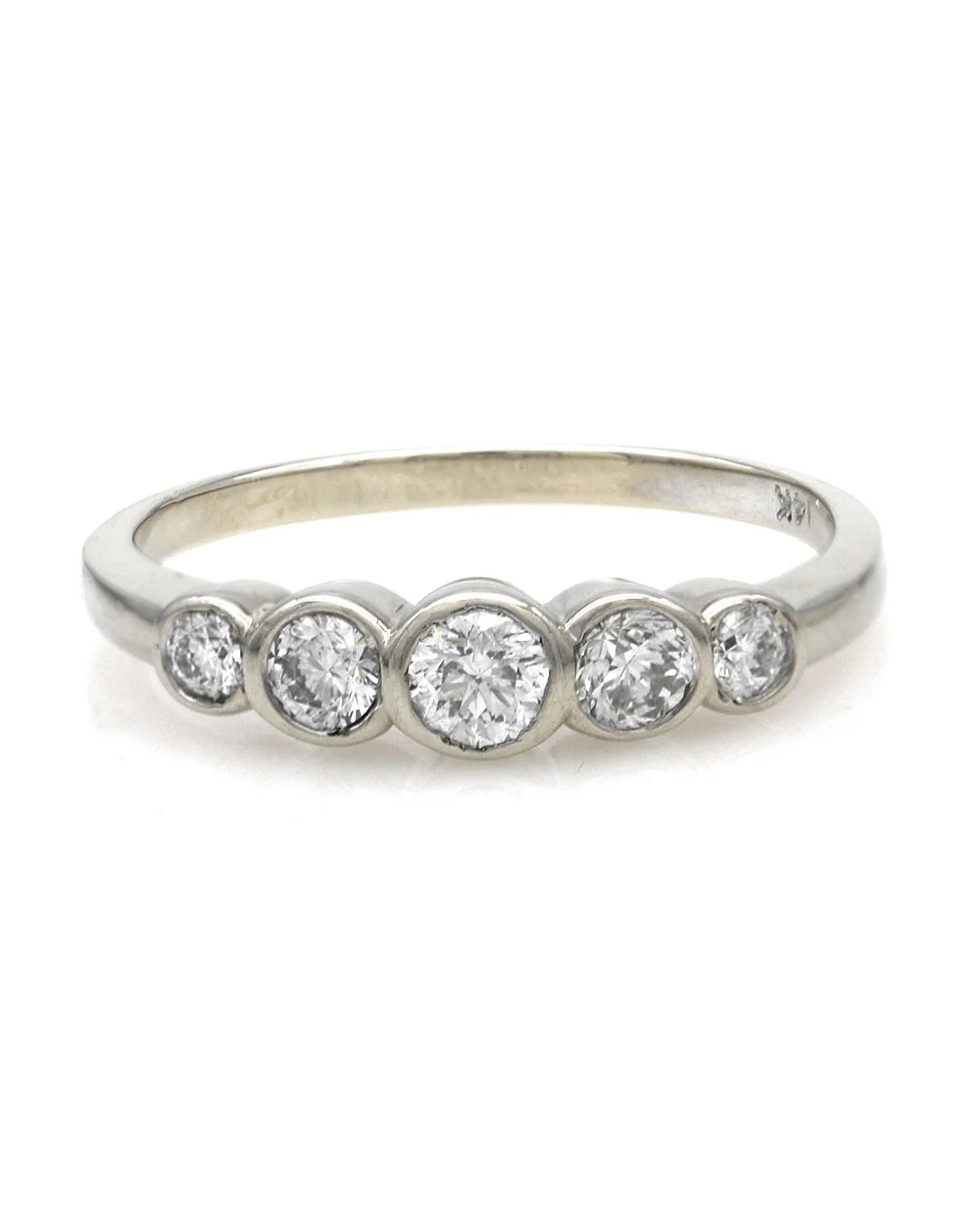 5 Stone Bezel Set Diamond Ring - Image 2