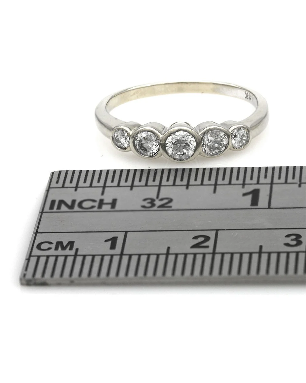 5 Stone Bezel Set Diamond Ring - Image 3