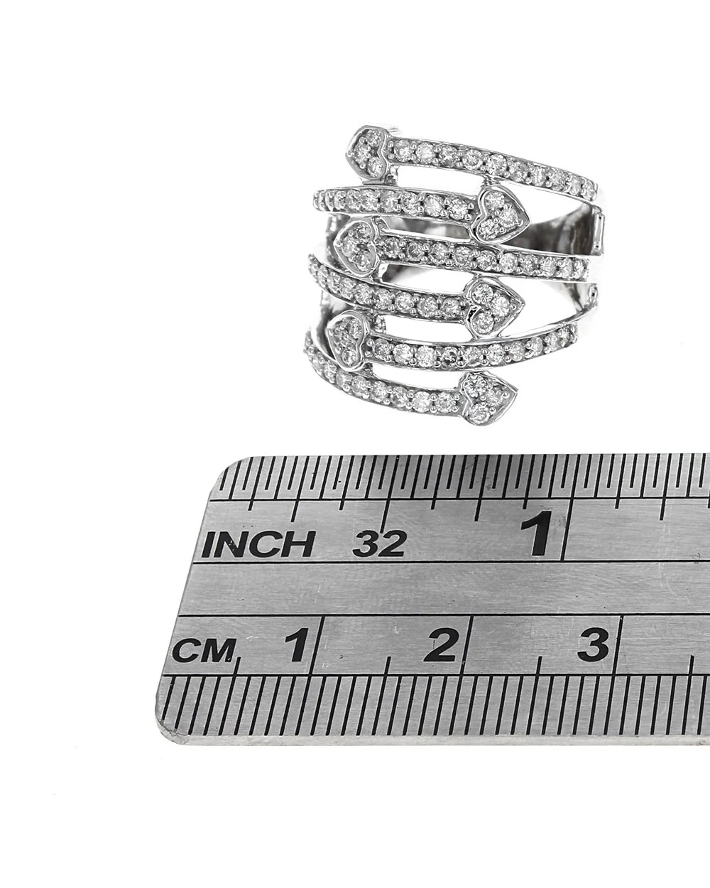 6 Row Diamond Bypass Arrow Ring - Image 3