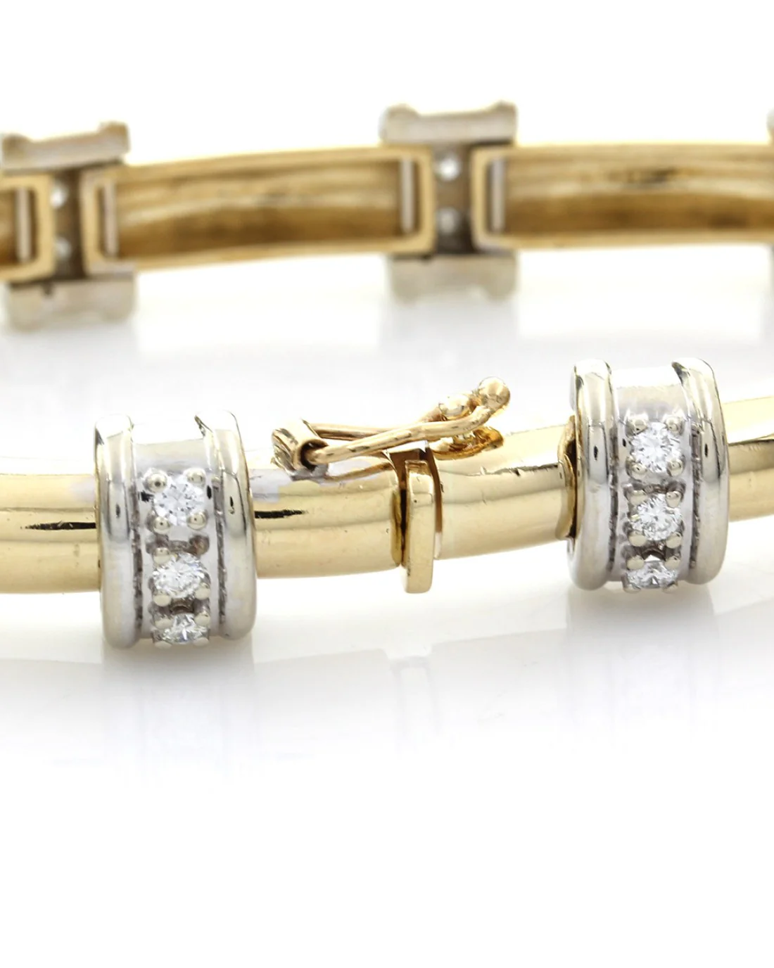 Alternating Diamond Station and Rectangular Link Bracelet - Image 2