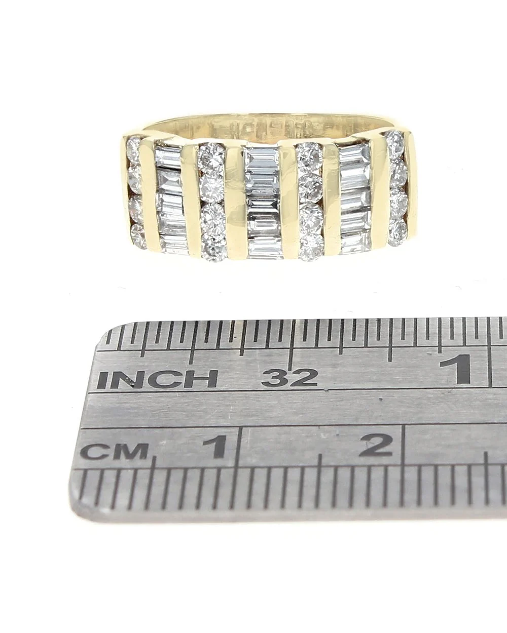 Alternating Round and Baguette Diamond Ring - Image 3