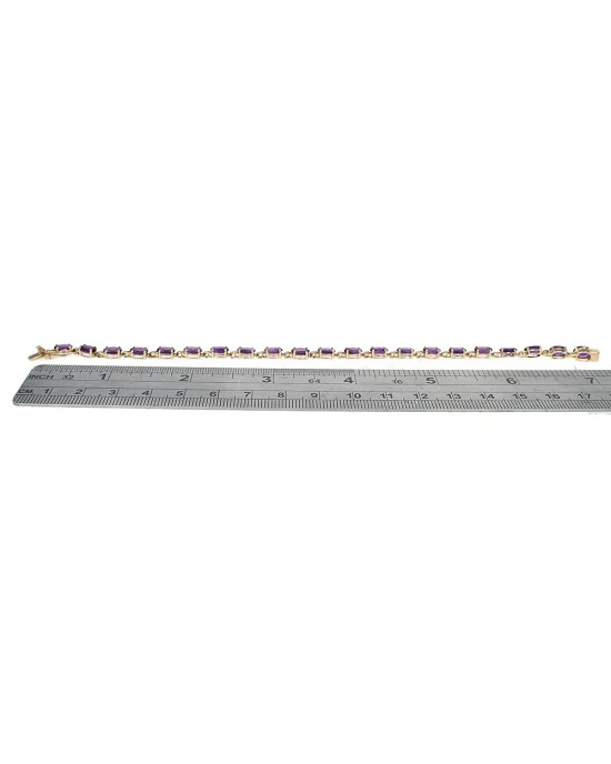 Amethyst Inline Bracelet in Yellow Gold - Image 3